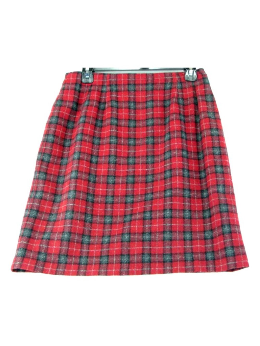 SALE! Plaid Wool Red Midi Knee Skirt
